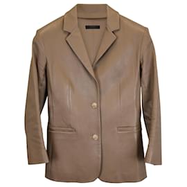 The row-The Row Essentials Nolbon Jacket in Brown Leather -Brown,Red