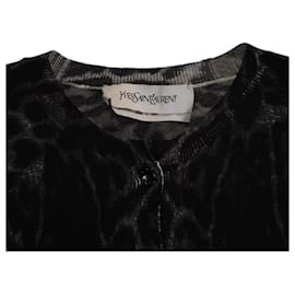 Saint Laurent-Saint Laurent Buttoned Cardigan in Animal Print Cashmere-Other,Python print