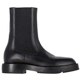 Givenchy-Bottines Chelsea à Plaque Givenchy 4G en Cuir de Veau Noir Cuir-Noir