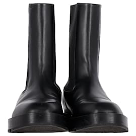 Givenchy-Givenchy 4G Plaque Chelsea Ankle Boots in Black Calfskin Leather-Black