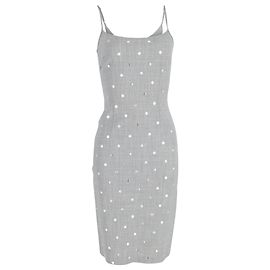 Moschino Jeans Robe mi-longue à pois en polyester gris Gris