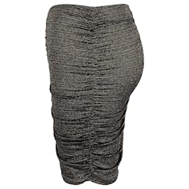 Lisa Marie Fernandez-Lisa Marie Fernandez Ruched Mini Skirt in Metallic Black Nylon-Metallic