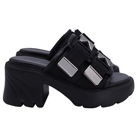 Mules Bomber Flash de Bottega Veneta en cuero negro Negro