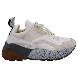 Stella Mc Cartney-Stella McCartney Eclypse Sneakers In White Neoprene-White,Cream