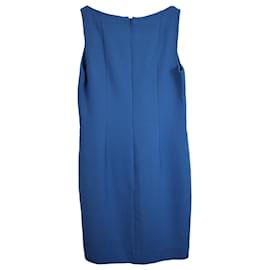 Akris-Vestido Akris com decote em V em lã azul-Azul,Azul claro
