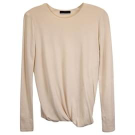 The row-The Row Draped Sweater in Ivory Cashmere-White,Cream