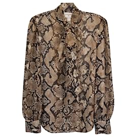 Altuzarra-Altuzarra Button-Up Top in  Silk Animal Print -Other,Python print