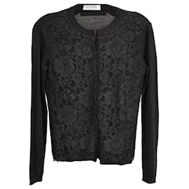 Valentino Garavani-Cardigan en dentelle Valentino en cachemire noir-Noir