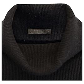 The row-The Row Ribbed Turtleneck Sweater in Black Wool-Black