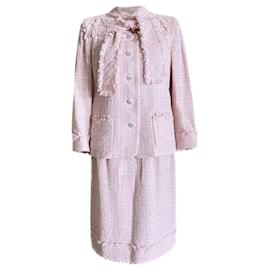 Chanel-Barbie Style Band Tweed Jacke und Rock Set-Pink