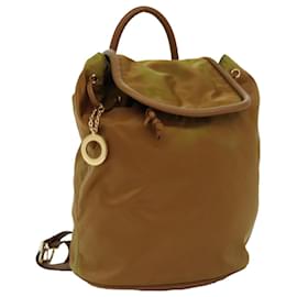 Céline-CELINE Backpack Nylon Brown Auth bs14104-Brown