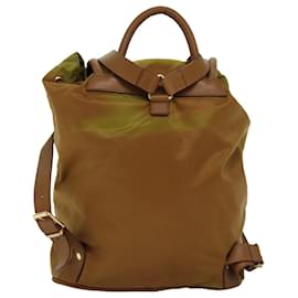 Céline-CELINE Backpack Nylon Brown Auth bs14104-Brown