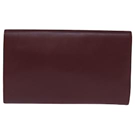 Cartier-Bolsa clutch CARTIER Couro Vinho Tinto Auth bs14277-Outro