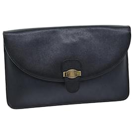 Christian Dior-Christian Dior Waben-Canvas-Clutch-Tasche PVC-Leder Schwarz Auth 74029-Schwarz