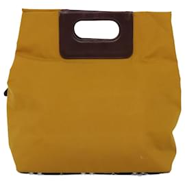 Autre Marque-Burberrys Nova Check Blue Label Hand Bag Nylon Yellow Auth bs14254-Yellow