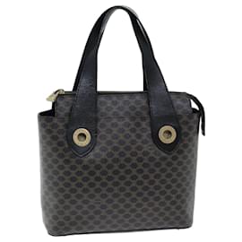 Céline-CELINE Macadam Canvas Hand Bag PVC Black Auth 74390-Black