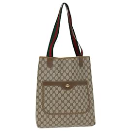 Gucci-GUCCI Borsa tote GG Supreme Web Sherry Line PVC Beige Rosso 89 02 003 Auth yk12548-Rosso,Beige