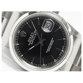 Rolex-ROLEX Datejust Black Index Ref.16200 Série K Homme-Argenté