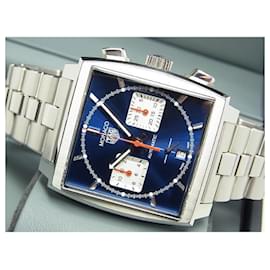 Tag Heuer-TAG HEUER Monaco Chronograph Heuer02 blue Ref.CBL2111 Mens-Silvery