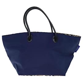 Autre Marque-Burberrys Nova Check Blue Label Sac cabas Nylon Marine Auth bs14253-Bleu Marine