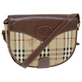 Autre Marque-Burberrys Nova Check Sac à Bandoulière Cuir PVC Beige Auth 74258-Beige