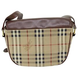 Autre Marque-Burberrys Nova Check Umhängetasche PVC Leder Beige Auth 74258-Beige