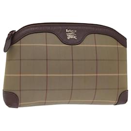 Autre Marque-Burberrys Nova Check Pochette Toile Marron Auth bs14215-Marron