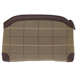 Autre Marque-Burberrys Nova Check Pochette Toile Marron Auth bs14215-Marron