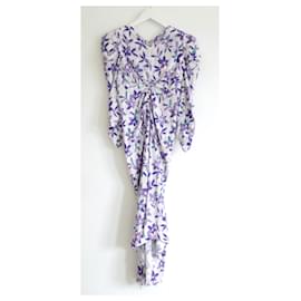 Isabel Marant-Vestido de jacquard flocado floral morado Albisd de Isabel Marant-Púrpura