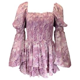 Autre Marque-Robe Alexa florale d'été mauve Caroline Constas-Violet