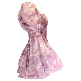 Autre Marque-Robe Alexa florale d'été mauve Caroline Constas-Violet