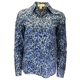 Camisa de algodón floral azul Hansen de Michael Kors Collection Azul