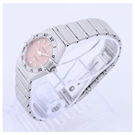 Omega-Omega Constellation Mini 1562.62 58948256 SS QZ Uhr mit rosa Zifferblatt-Pink