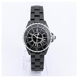 Chanel-Chanel J12 H0682 D.X.12305 SS×CE QZ Uhr mit schwarzem Zifferblatt-Schwarz