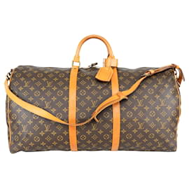 Louis Vuitton-Louis Vuitton Lona Mongram Keepall Bandoulière 60-Marrom