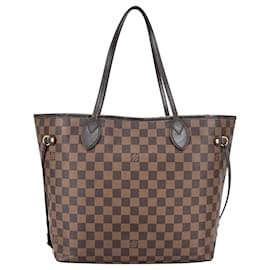 Louis Vuitton-Louis Vuitton Damier Ebene Monogram Neverfull MM Shopper Sac-Marron