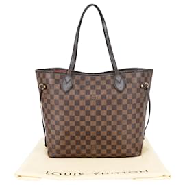 Louis Vuitton-Louis Vuitton Damier Ebene Monogram Neverfull MM Shopper Sac-Marron