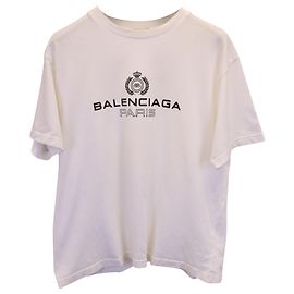 Camiseta con logo de Balenciaga en algodón blanco Blanco