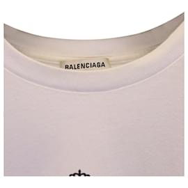 Balenciaga-Balenciaga Logo T-Shirt in White Cotton-White