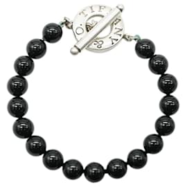 Tiffany & Co-Tiffany & Co. Onyx-Armband aus Sterlingsilber-Silber,Metallisch