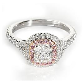 Tiffany & Co-Anel de noivado Tiffany & Co. Soleste em ouro rosa 18k/platina F IF 0,86 CTW-Dourado,Metálico