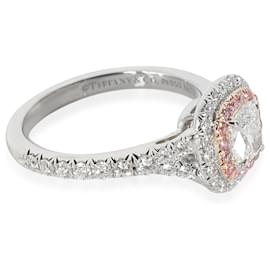 Tiffany & Co-Tiffany & Co. Soleste Engagement Ring in 18k Pink Gold/Platinum F IF 0.86 CTW-Golden,Metallic