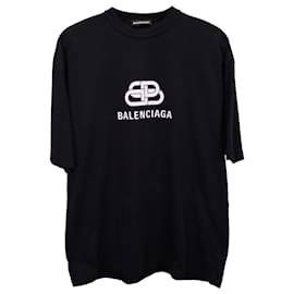 Balenciaga-Camiseta con logotipo de Balenciaga en algodón negro-Negro