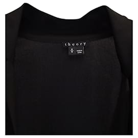 Theory-Theory Draped Front Blouse in Black Polyester-Black