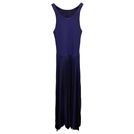 Vestido combinado plisado Theory Tank en algodón azul Azul