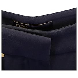 Maje-Maje Pleated Trousers in Navy Blue Acetate-Blue,Navy blue