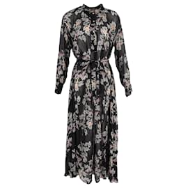 Isabel Marant-Isabel Marant Etoile Floral Joly Maxi Dress in Black Silk-Black