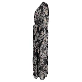 Isabel Marant-Isabel Marant Etoile Floral Joly Maxi Dress in Black Silk-Black