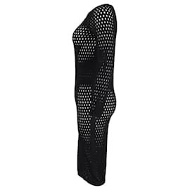 Tom Ford-Tom Ford Perforated Dress in Black Wool-Black