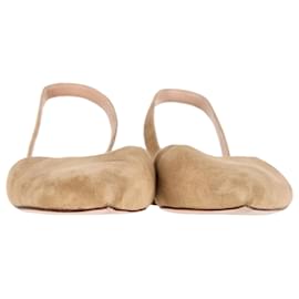 Autre Marque-Porte & Paire Slingback Flats in Beige Suede-Beige